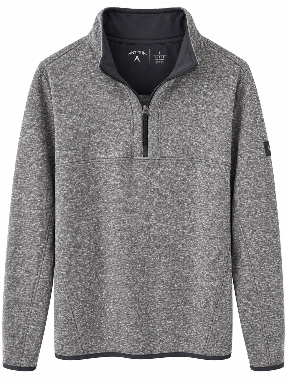 Antigua Gray Heather Quarter Zip Pullover Men’s Large Golf Performance Fleece